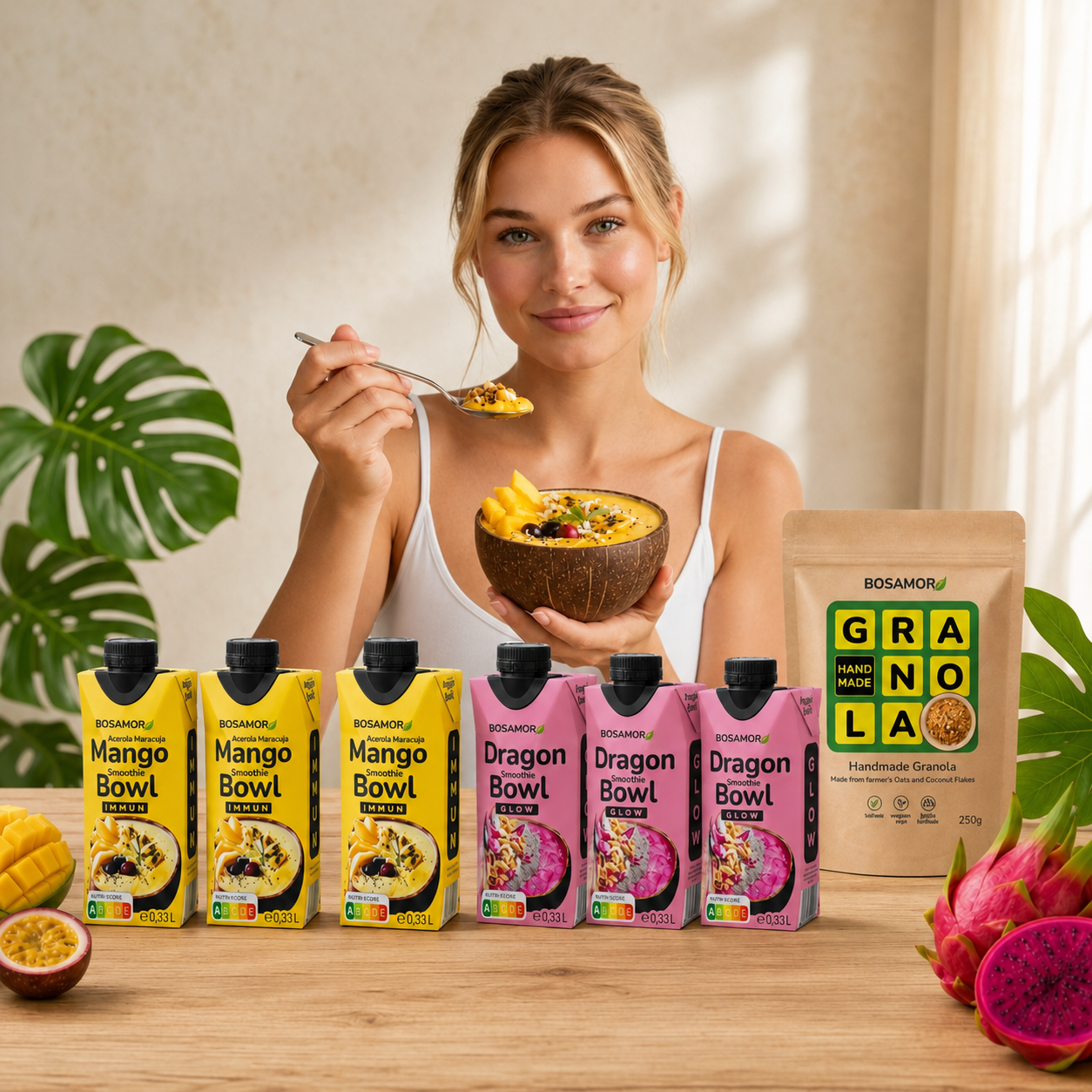 Tropical Set: 3x Mango, 3x Dragon + Granola